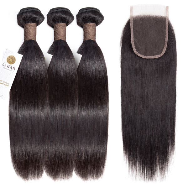 PREMIUM 10A Brazilian Hair Bundle with Closure / Straight