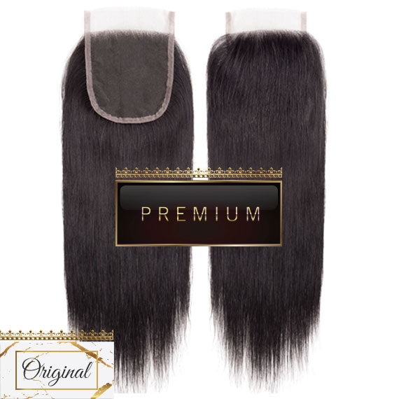 PREMIUM 10A Brazilian Virgin Remy Hair Closure 4x4 Inch Straight - Free Part