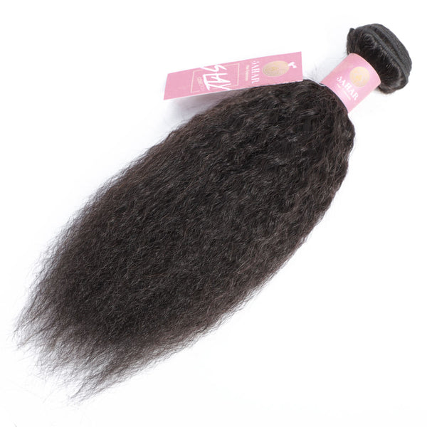 Kinky Straight Human Hair Extensions / 6A Black