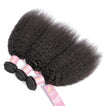 Kinky Straight Human Hair Bundle with Closure / 6A Black