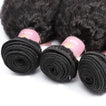 Kinky Straight Human Hair Bundle with Closure / 6A Black