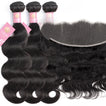 Body Wave Human Hair Bundle with Frontal / 6A Black