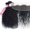 Jerry Curl Human Hair Bundle with Frontal / 6A Black