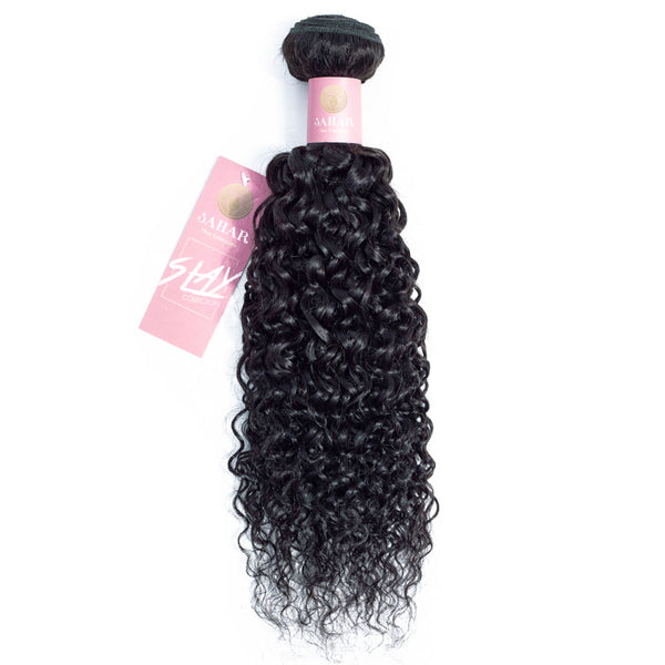 Jerry Curl Human Hair Extensions / 6A Black