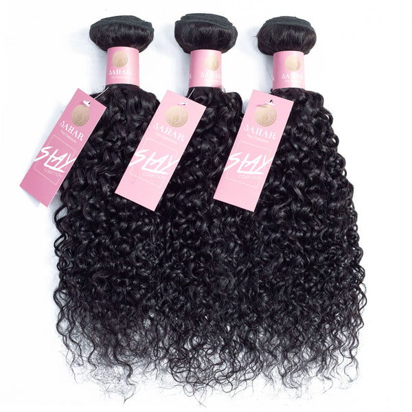 Jerry Curl Human Hair Bundle with Frontal / 6A Black