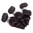 Loose Wave Human Hair Bundle with Closure / 6A Black