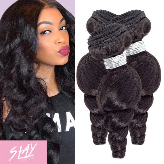 Loose Wave Human Hair Bundles / 6A Black
