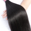Straight Human Hair Bundle with Closure / 6A Black
