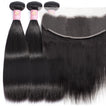 Straight Human Hair Bundle with Frontal / 6A Black