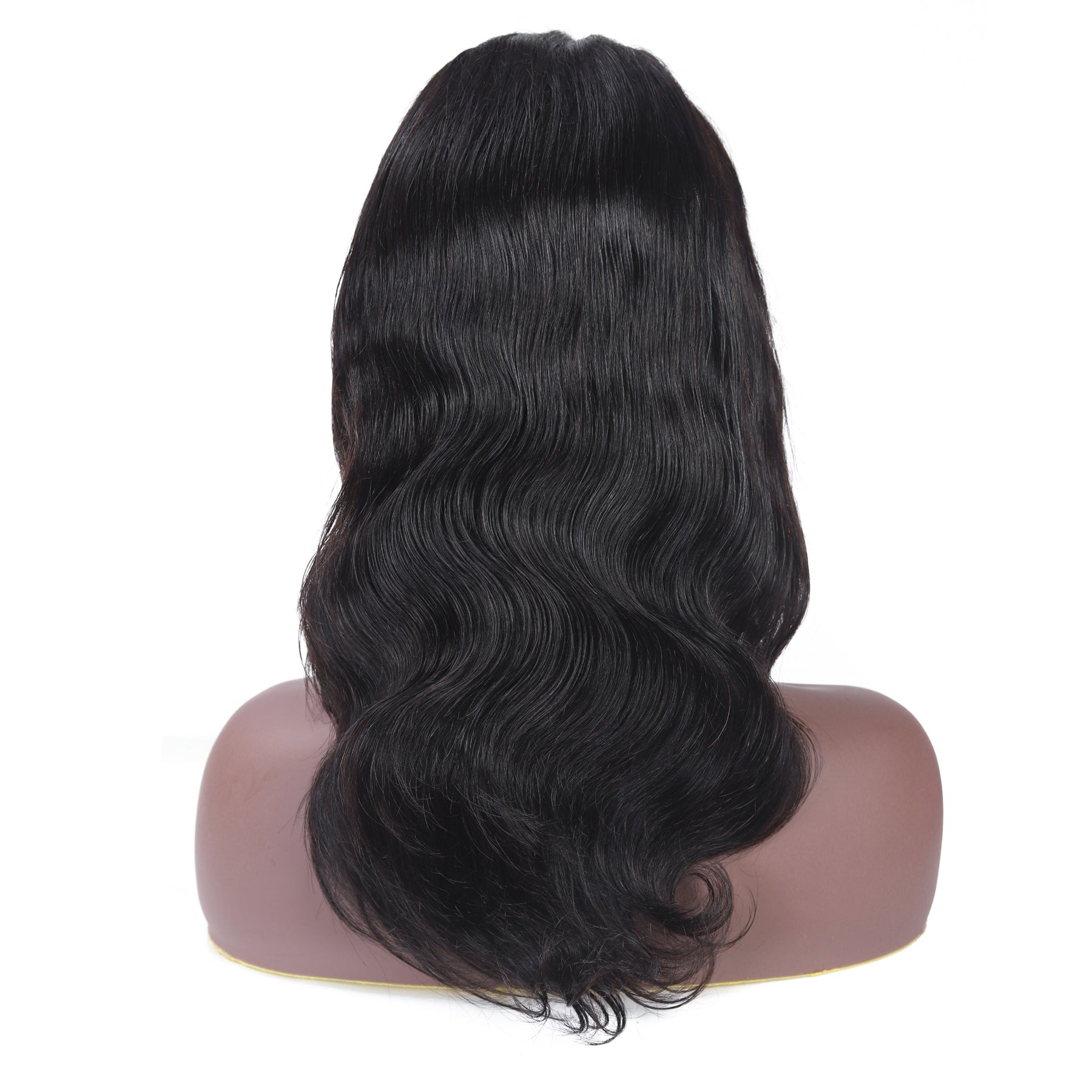 Real Sahar body wave wig shown on a mannequin head