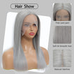 Sahar Tara Straight Human Hair Lace Front 13X4" Wig #Grey