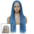 Tara Straight Human Hair T Part Lace Front Wig # Blue