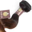 Ombre Chocolate Brown / Strawberry Blonde Remy Hair Bundle with Closure / Body Wave