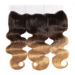 Ombre Chocolate Brown / Strawberry Blonde Remy Hair Frontal 4x13 Inch Body Wave