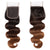 Ombre Chocolate Brown / Auburn Remy Hair Closure 4x4 Inch Body Wave - Free Part