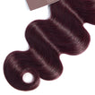 Midnight Red Remy Human Hair Bundle with Closure / Body Wave Dip Dye
