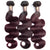 Midnight Red Remy Human Hair Bundle with Frontal / Body Wave Dip Dye
