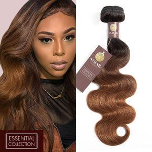 Ombre Chocolate Brown / Auburn Remy Hair Extensions / Body Wave