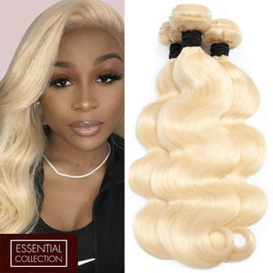Beach Blonde 3 Bundles Human Hair Weave / Body Wave