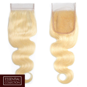 Beach Blonde Remy Hair Closure 4x4 Inch Body Wave - Free Part