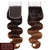 Ombre Chocolate Brown / Auburn Remy Hair Closure 4x4 Inch Body Wave - Free Part