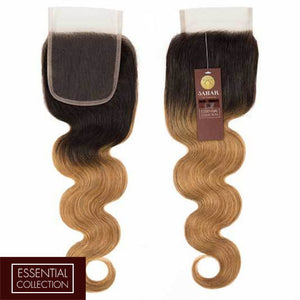 Strawberry Blonde Virgin Hair Closure 4x4 Inch Body Wave - Free Part Dip Dye