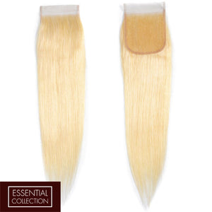 Beach Blonde Remy Hair Closure 4x4 Inch Straight - Free Part