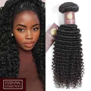 Deep Curls Black Virgin Remy Human Hair Extensions / 8A Natural Black