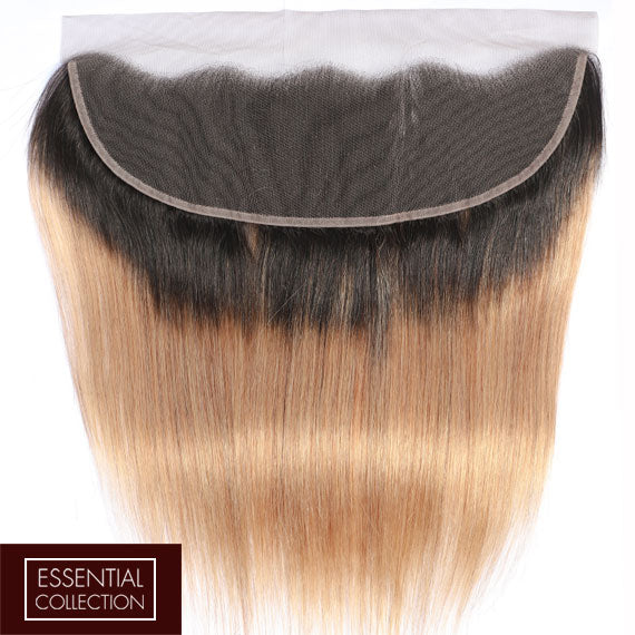 Strawberry Blonde Remy Human Hair Frontal 4x13 Inch Straight - Free Part Dip Dye