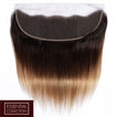 Ombre Chocolate Brown / Strawberry Blonde Remy Hair Frontal 4x13 Inch Straight
