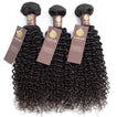 Jerry Curl 3 Bundles Virgin Remy Human Hair Weave / 8A Natural Black
