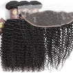 Deep Curls Virgin Human Hair Bundle with Frontal / 8A Natural Black