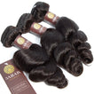 Loose Wave 3 Bundles Virgin Remy Human Hair Weave / 8A Natural Black