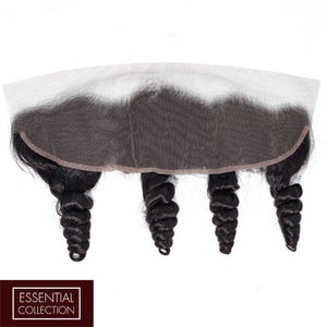 Loose Wave Virgin Remy Human Hair Frontal 4x13 Inch Free Part / 8A Natural Black