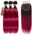 Fuchsia Queen Remy Human Hair Bundle with Closure / Straight Dip Dye
