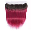 Fuchsia Queen Remy Human Hair Bundle with Frontal / Straight Dip Dye