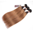 Auburn 3 Bundles Remy Hair Extensions / Straight Dip Dye