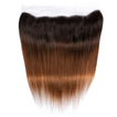 Ombre Chocolate Brown / Auburn Remy Hair Bundle with Frontal / Straight