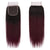 Midnight Red Remy Human Hair Closure 4x4 Inch Straight - Free Part Dip Dye