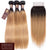 Strawberry Blonde Remy Human Hair Bundle with Closure / Straight Dip Dye