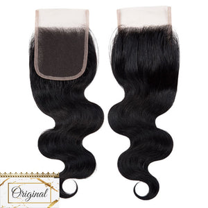 PREMIUM 10A Brazilian Virgin Remy Hair Closure 4x4 Inch Body Wave - Free Part