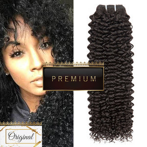Natural Black Hair Extensions Deep Curls Brazilian | Sahar Hair