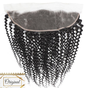 PREMIUM 10A Brazilian Virgin Remy Hair Frontal 4x13 Inch Deep Curls - Free Part