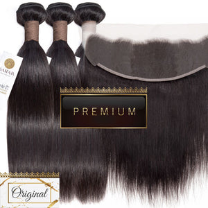 PREMIUM 10A Peruvian Hair Bundle with Frontal / Straight