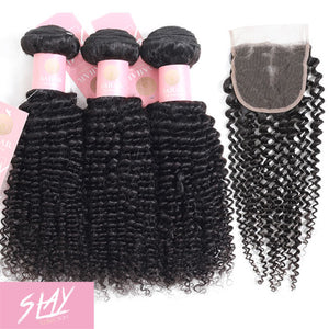 Kinky Curl Human Hair Bundle & Closure