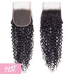 Jerry Curl Human Hair Lace Closure 4x4 Inch Free Part / 6A Black