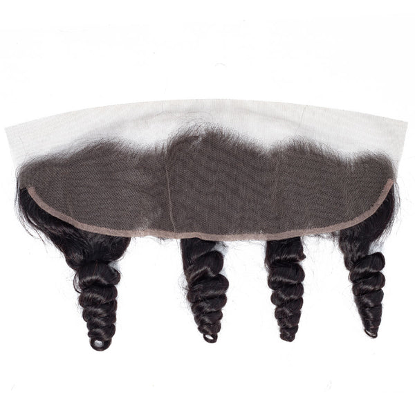 Loose Wave Human Hair Lace Frontal 4x13 Inch Free Part / Black 6A