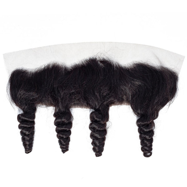 Loose Wave Human Hair Lace Frontal 4x13 Inch Free Part / Black 6A