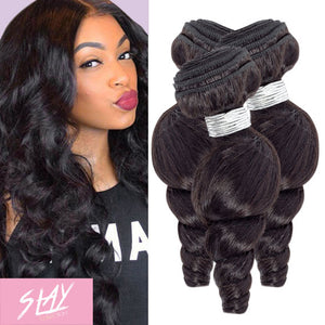 Loose Wave Human Hair Bundles / 6A Black