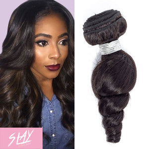 Loose Wave Human Hair Extensions / 6A Black